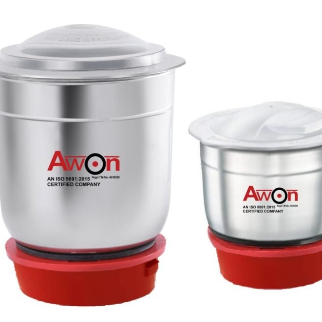 Awon || Mixer grinder 2 pc jar set | Compatible with Maharaja solo Mixer Grinders | 300+800ml Jar set | 4 teeth high grade