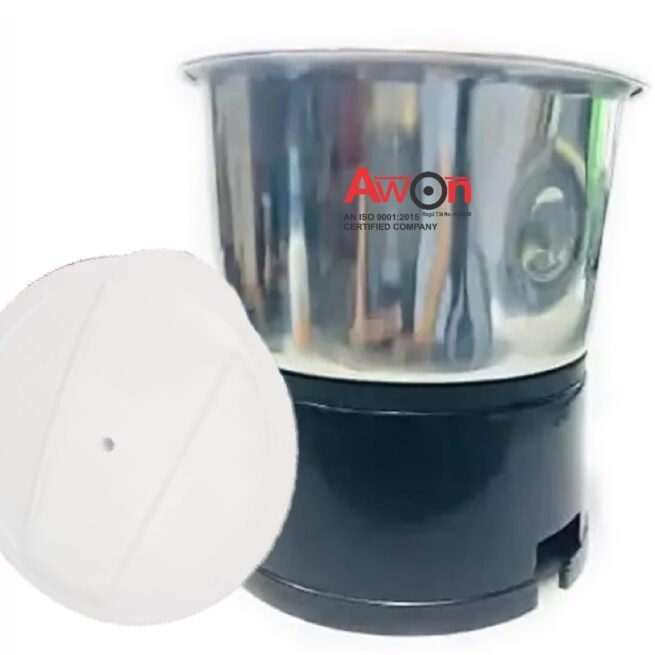 Awon || Small Chutney Jar only 425 ml Aluminium Socket for Juicer Mixer Grinders JMG Bajaj Maharaja, Pigeon Kenstar Morphy Richards Crompton Baltra Polar Jaipan Sunflame || White