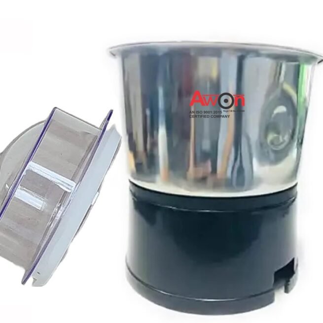 Awon || Small Chutney Jar only 425 ml Aluminium Socket for Juicer Mixer Grinders JMG Bajaj Maharaja, Pigeon Kenstar Morphy Richards Crompton Baltra Polar Jaipan Sunflame || Transparent Led