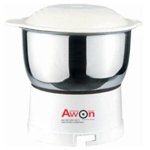Awon || 450 ml Chutney Jar, Quality Stainless Steel Blades, Suitable for All mixer Grinder With 4 Teeth Lock | All in one Jar || Bajaj, maharaja, lnalsa, kenstar, oriant etc || (White Led)