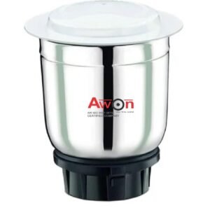 Awon Mixer Grinder Jar, Compatible with Bajaj Mixers, 650ml, Stainless Steel Blades, Silver (Bajaj Medium Jar 650ML)