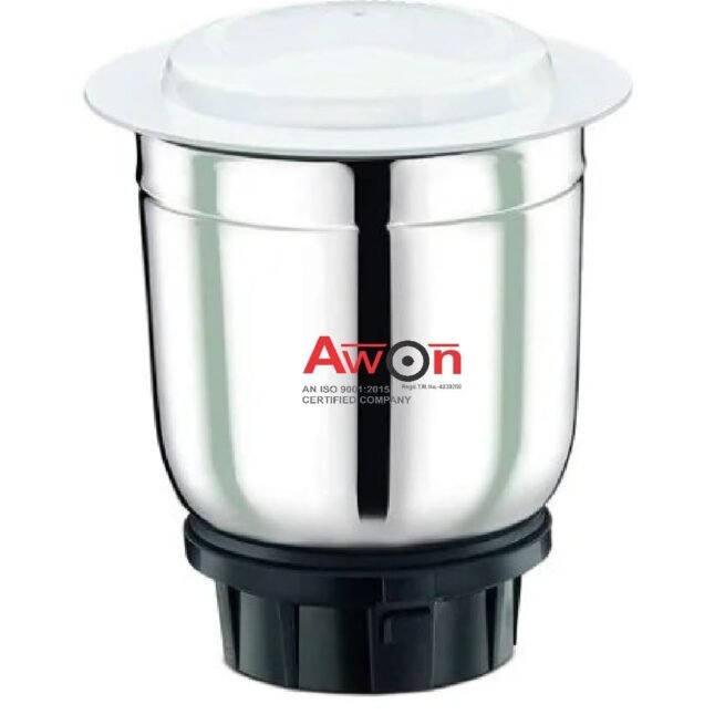 Awon Mixer Grinder Jar, Compatible with Bajaj Mixers, 650ml, Stainless Steel Blades, Silver (Bajaj Medium Jar 650ML)